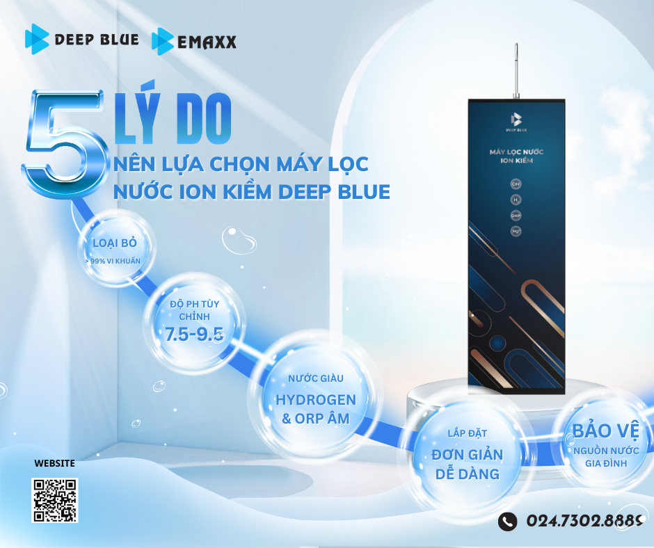 5 LÝ DO NÊN CHỌN MÁY LỌC NƯỚC ION KIỀM DEEP BLUE